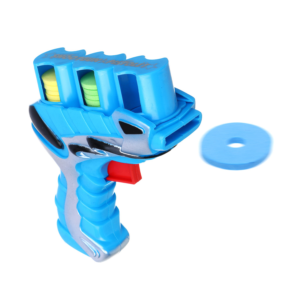ИГРОЛЕНД Пистолет "Дискострел", стреляет мягкими дисками, РР, 18,5*4*20,5 см, 3 цвета