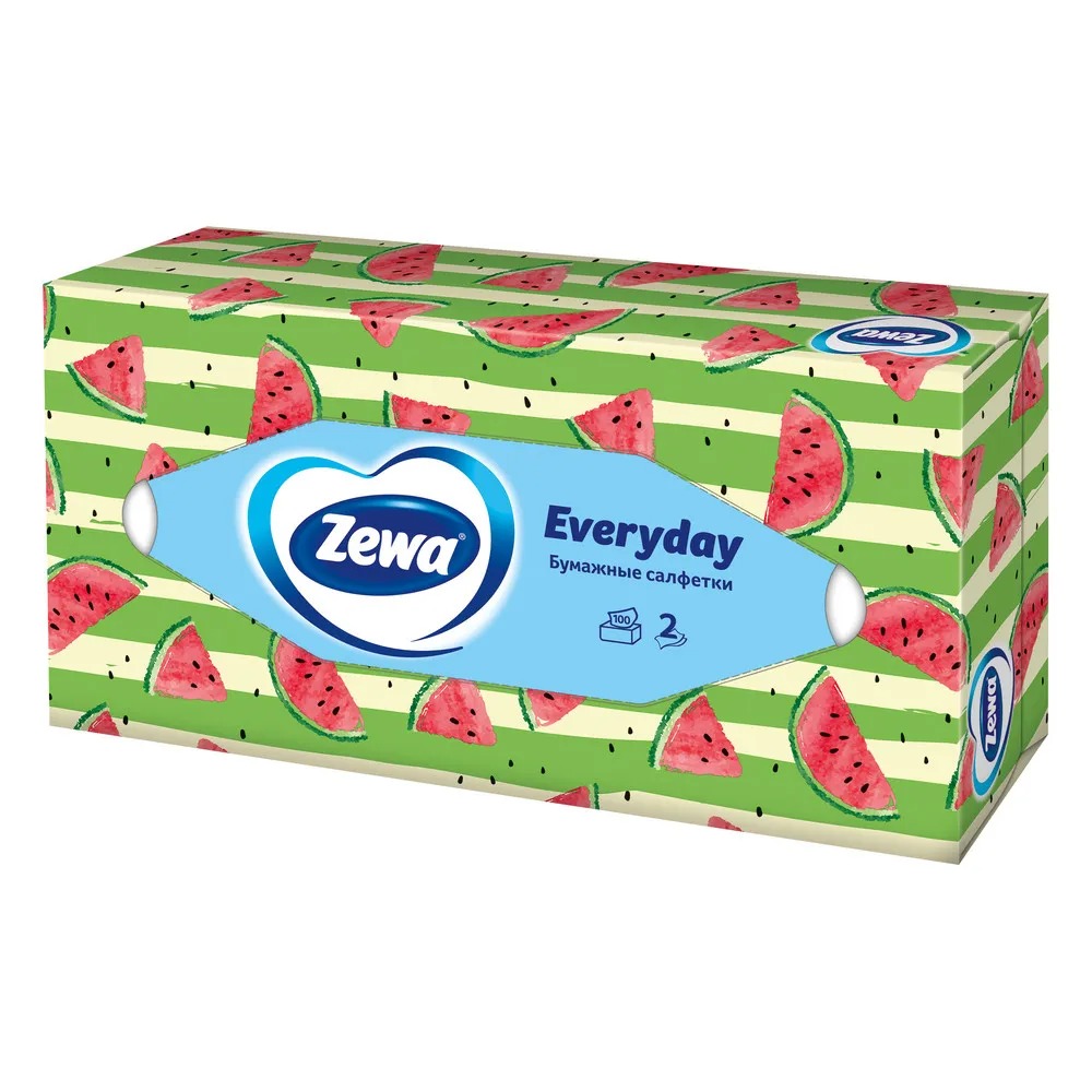 Зева салфетки для лица 2-слойные Евридей 100шт