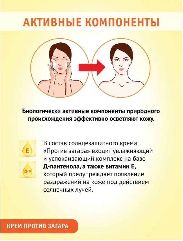 Крем против загара отбеливающий 2 уровня отбеливания SPF-50+ 100мл 