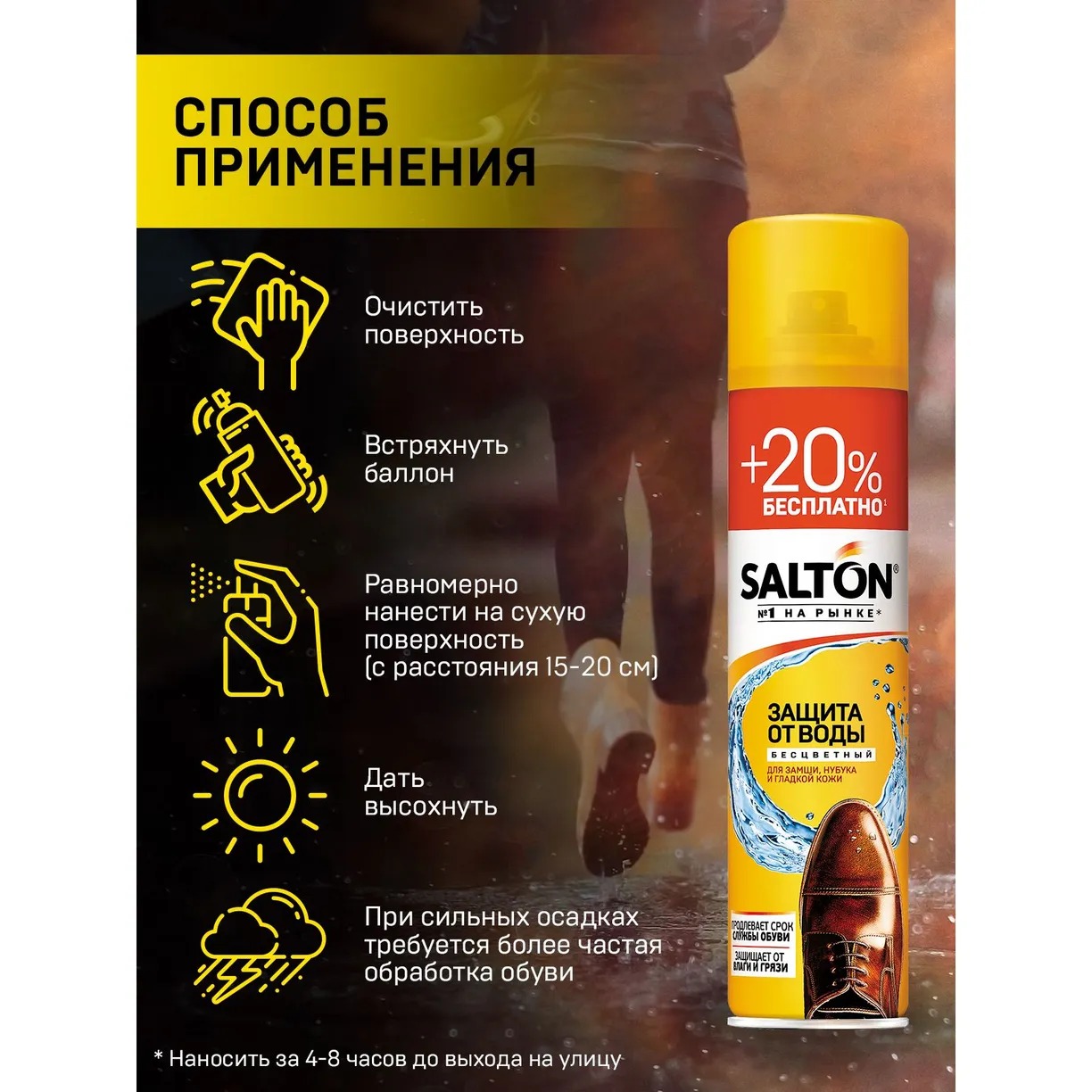 Salton Средство для защита от воды изделий из гладкой кожи,замши и нубука 250мл+50мл