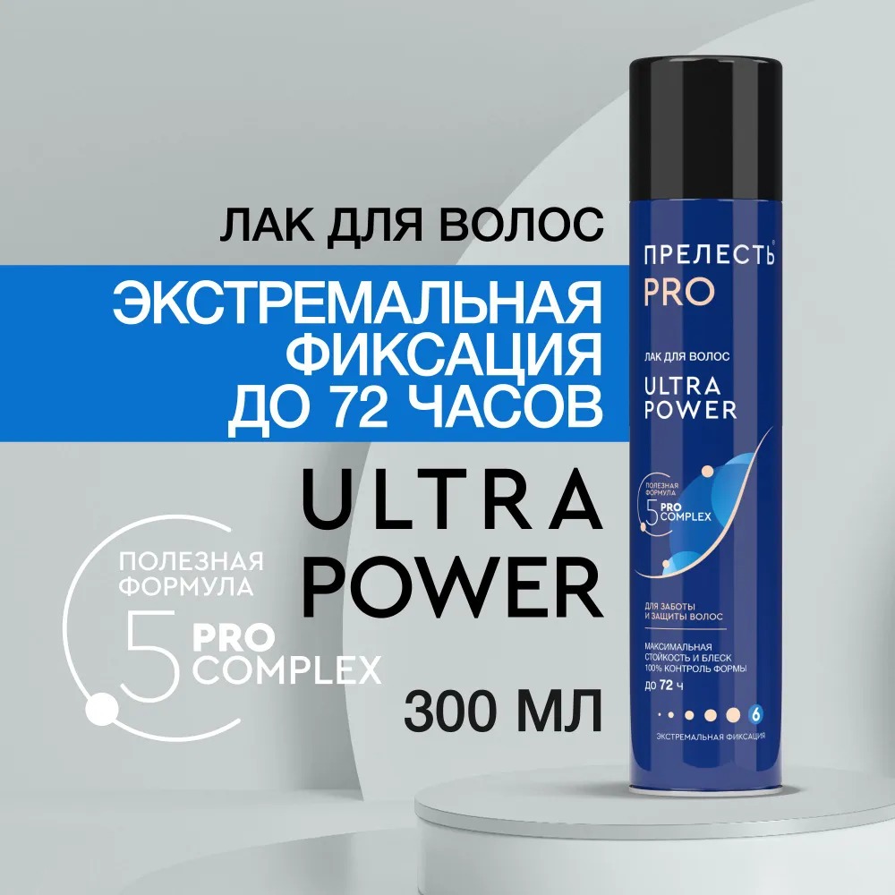 Прелесть-проф лак для волос Ultra power экстремальной фиксации 300мл