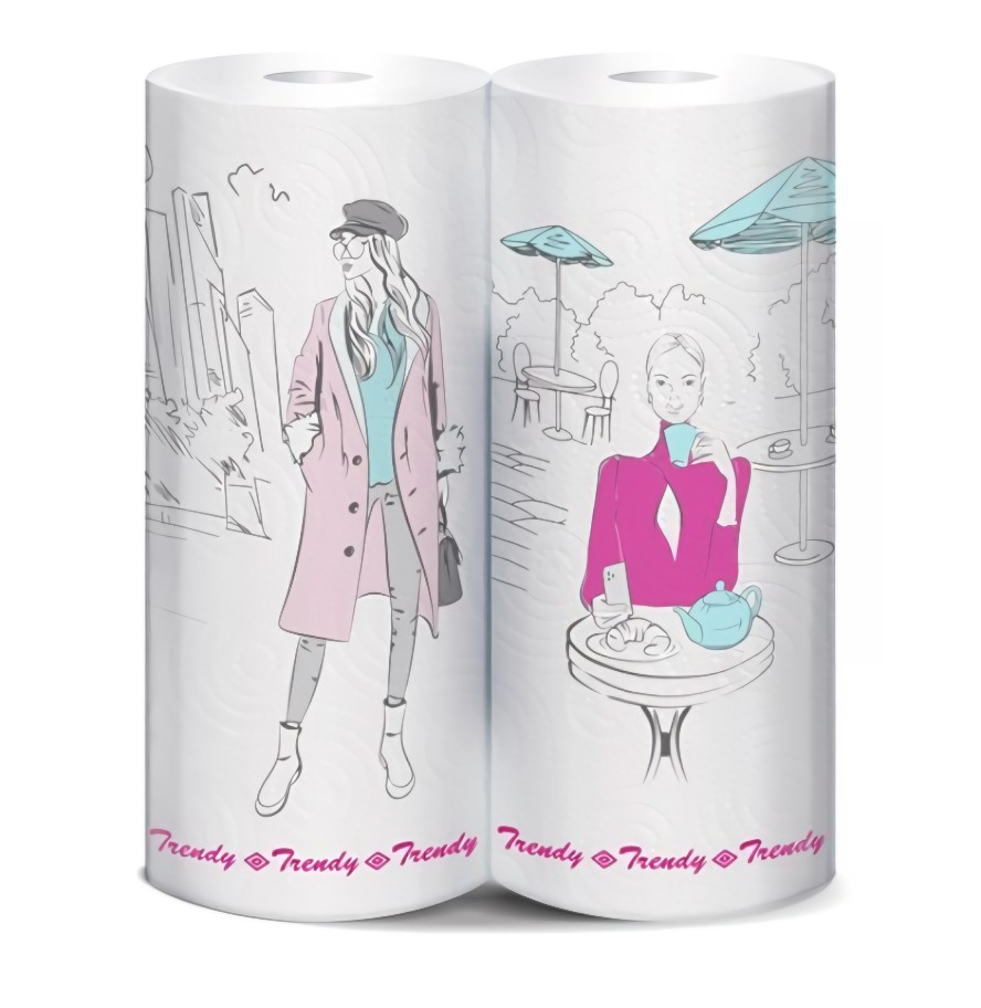 Бумажные полотенца "Papia Decor" трехслойные 2 шт 