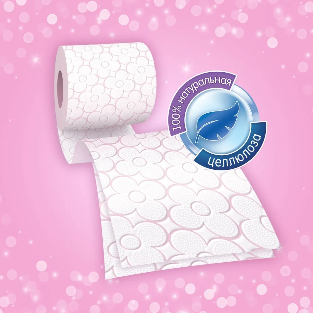 Туалетная бумага "Familia Plus Весенний цвет" двухслойная 4 шт 