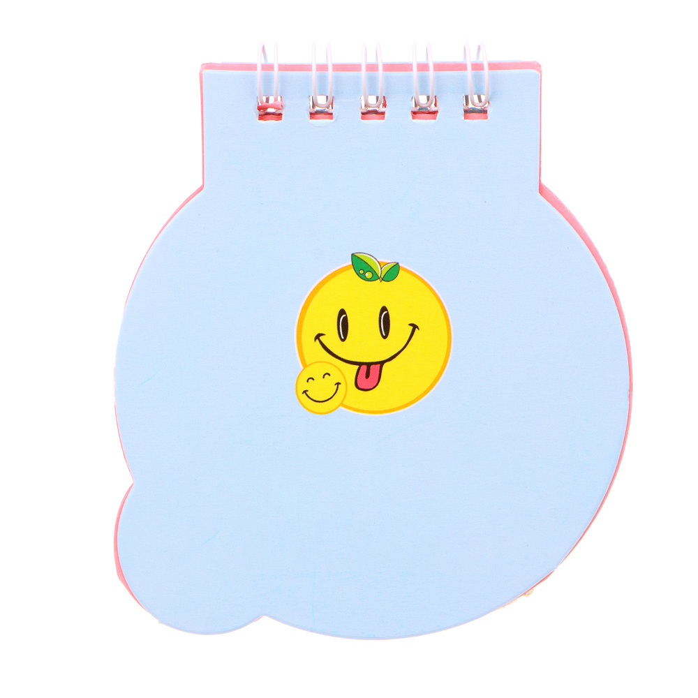 Записная книжка фигурная 40 листов в форме смайлика 9,5х8,5см,