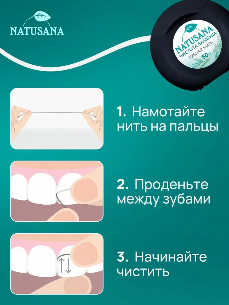 Лакалют зубная нить Natusana 50м