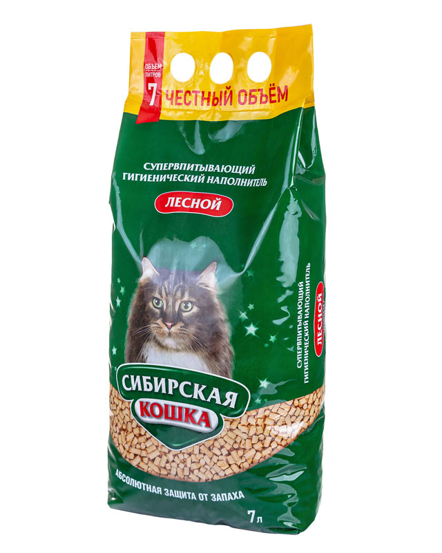 Сибирская кошка Наполнитель Лесной 7л