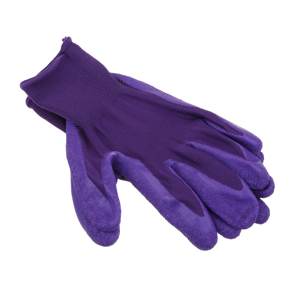 INBLOOM Перчатки с морщинистым латексным полуобливом р.10, 25 см, полиэстер, 55г  INBLOOM Перчатки с морщинистым латексным полуобливом р.10, 25 см, полиэстер, 55г