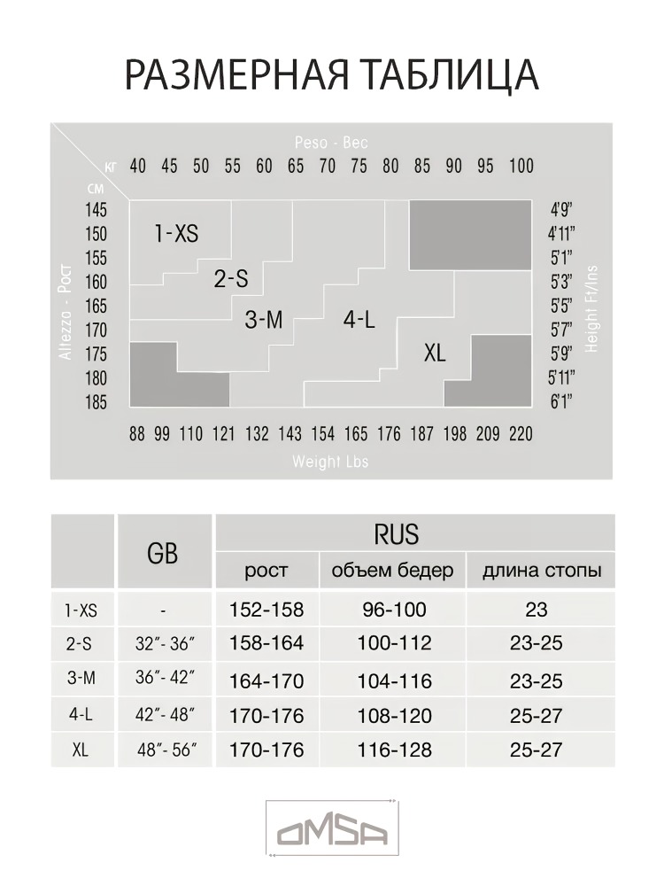 OMSA Колготки 269 Oms Attiva 40 den (5, Nero)