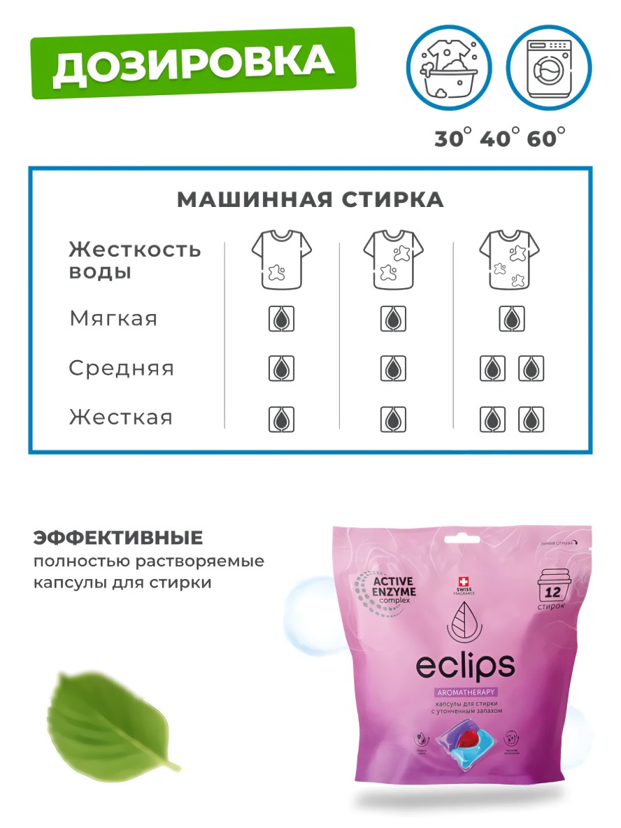 Eclips Капсулы для стирки Aromatherapy 12 шт