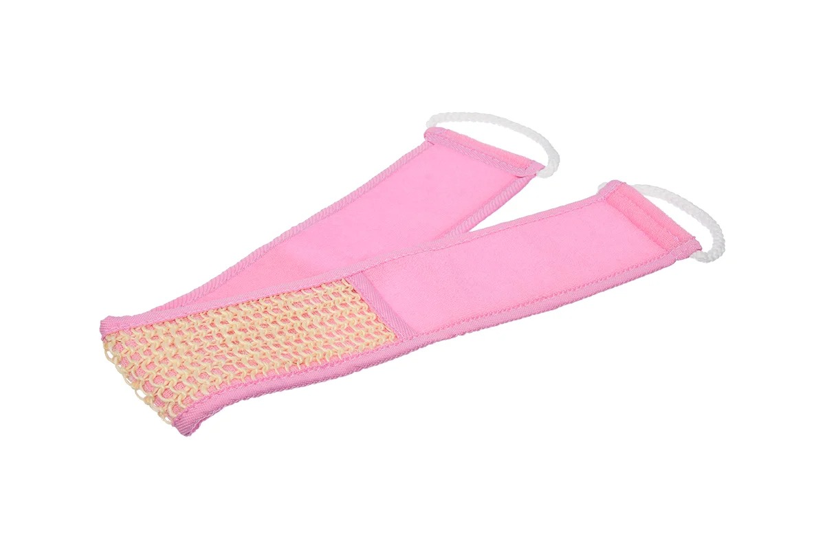 Банные штучки Мочалка из сизаля лента с сегментами хлопка с веревочной ручкой цвет.40098