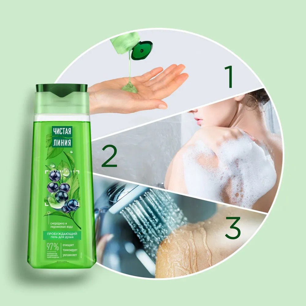 Ч/линия гель для душа пробуждающий 250мл