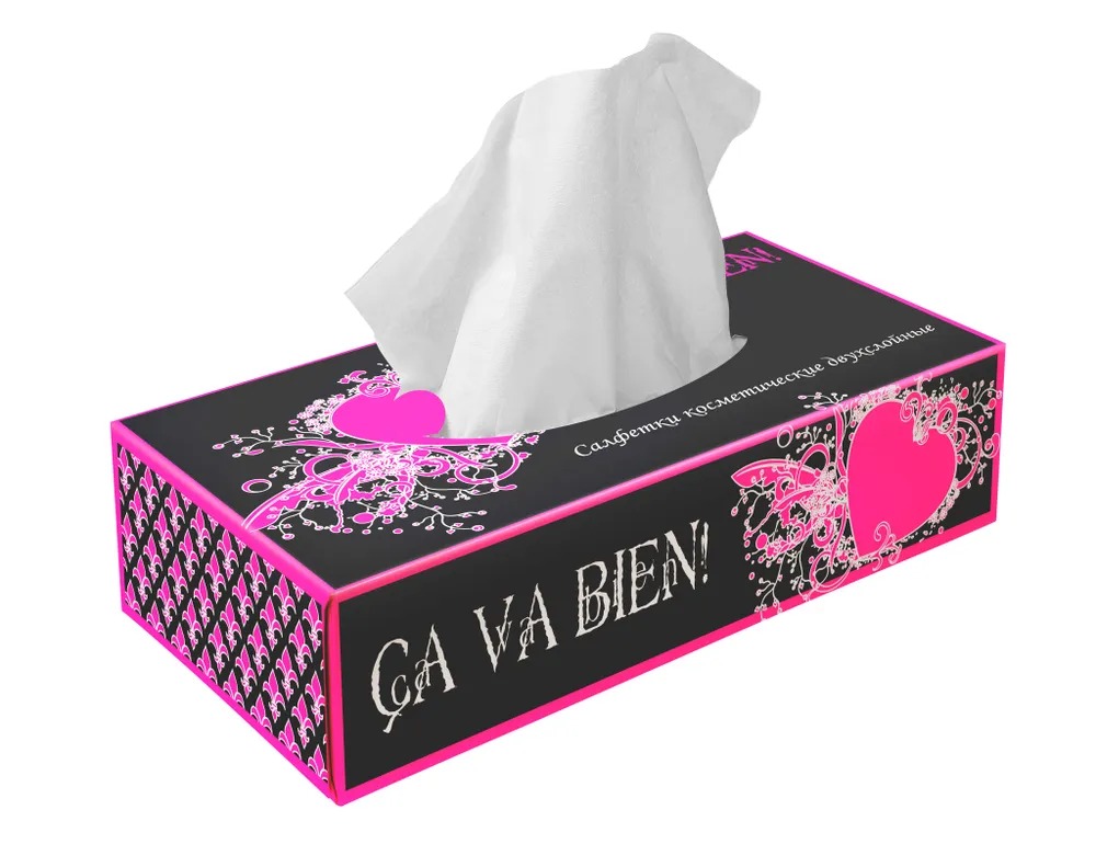 Biopin Салфетки двухслойные косметические non-stop CA VA BIEN! 80шт