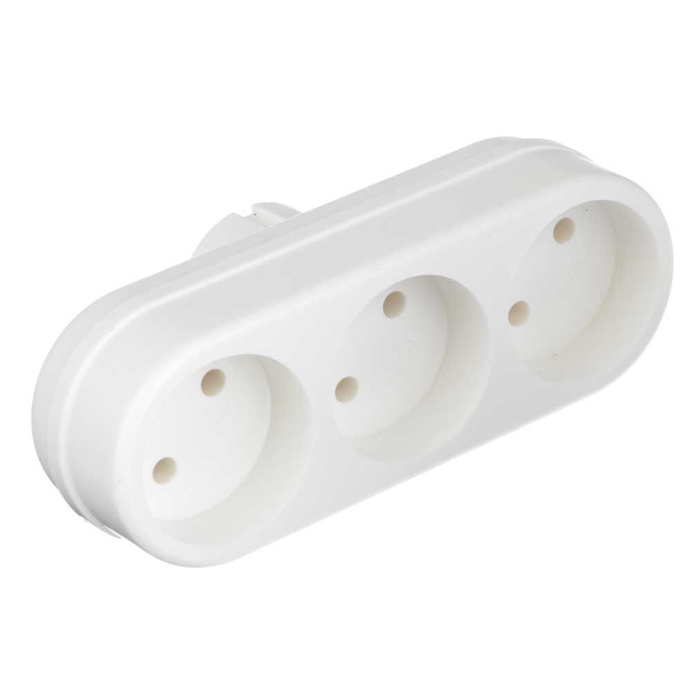 TOKER Разветвитель 3 гнезда б/заземления 250В