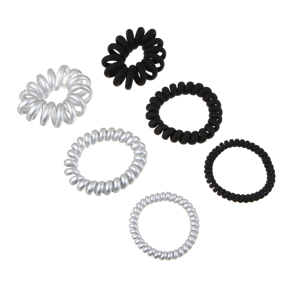 Резинки-пружинки для волос ЮНИLOOK,  3шт, d5-5,5см, пластик, 2 цвета, ACS-101