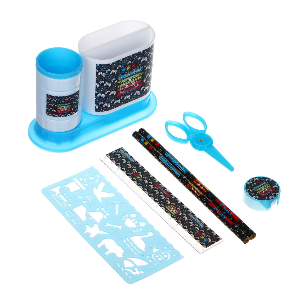 КУЛ ГЕЙМЕР Органайзер канцелярский 4 отдела 7 предметов