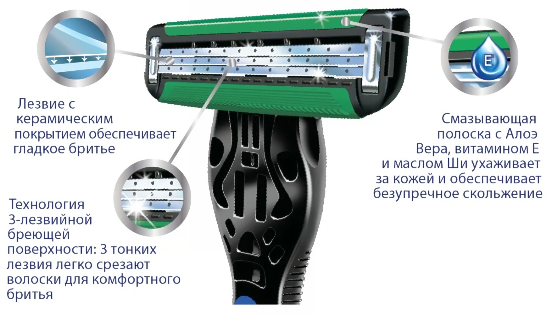 Deonica 3 лезвия For men Сменные кассеты для бритья 2шт 