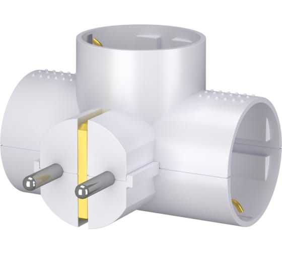 Разветвитель электрический (тройник Т-обр.) "Фотон" АМ 16-3ТЕ 16А с заземлением