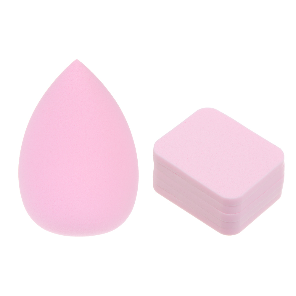 ЮНИLOOK Набор спонжей 6 шт: капля 1шт, плоские 5 шт, полиуретан, 6х4/5,3х4,2см, 6 цветов, ВЗ24-58