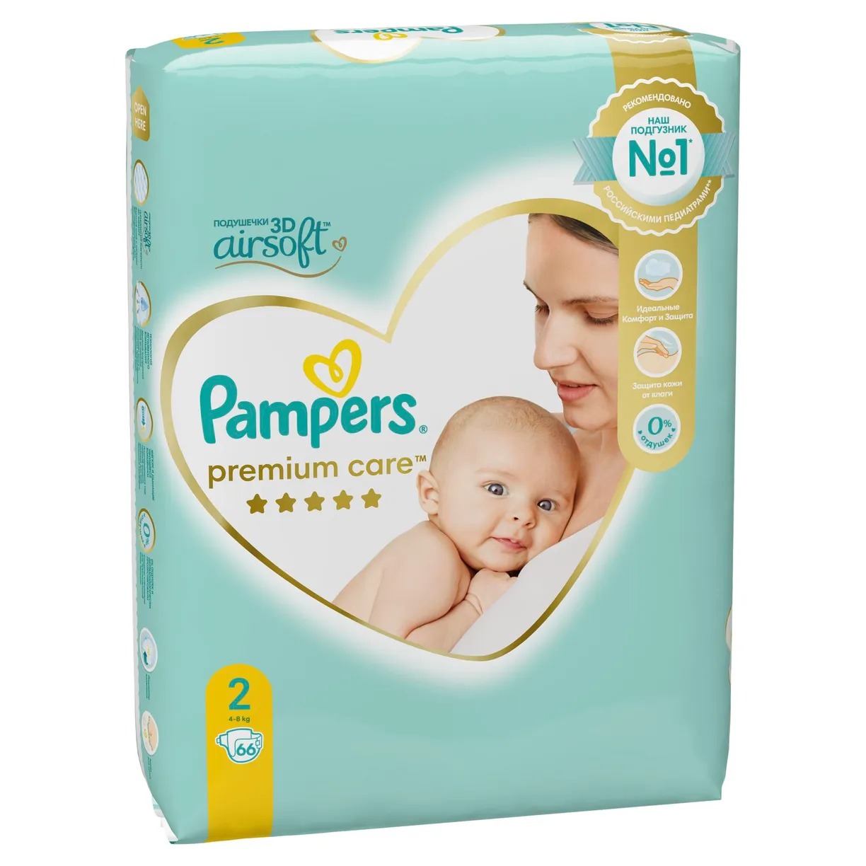 Pampers Premium care Mini 4-8кг/66шт