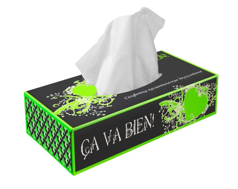 Biopin Салфетки двухслойные косметические non-stop CA VA BIEN! 80шт