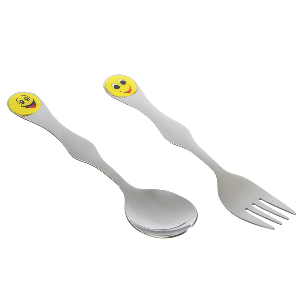 Набор столовых приборов детский 2пр. "Смайлики"