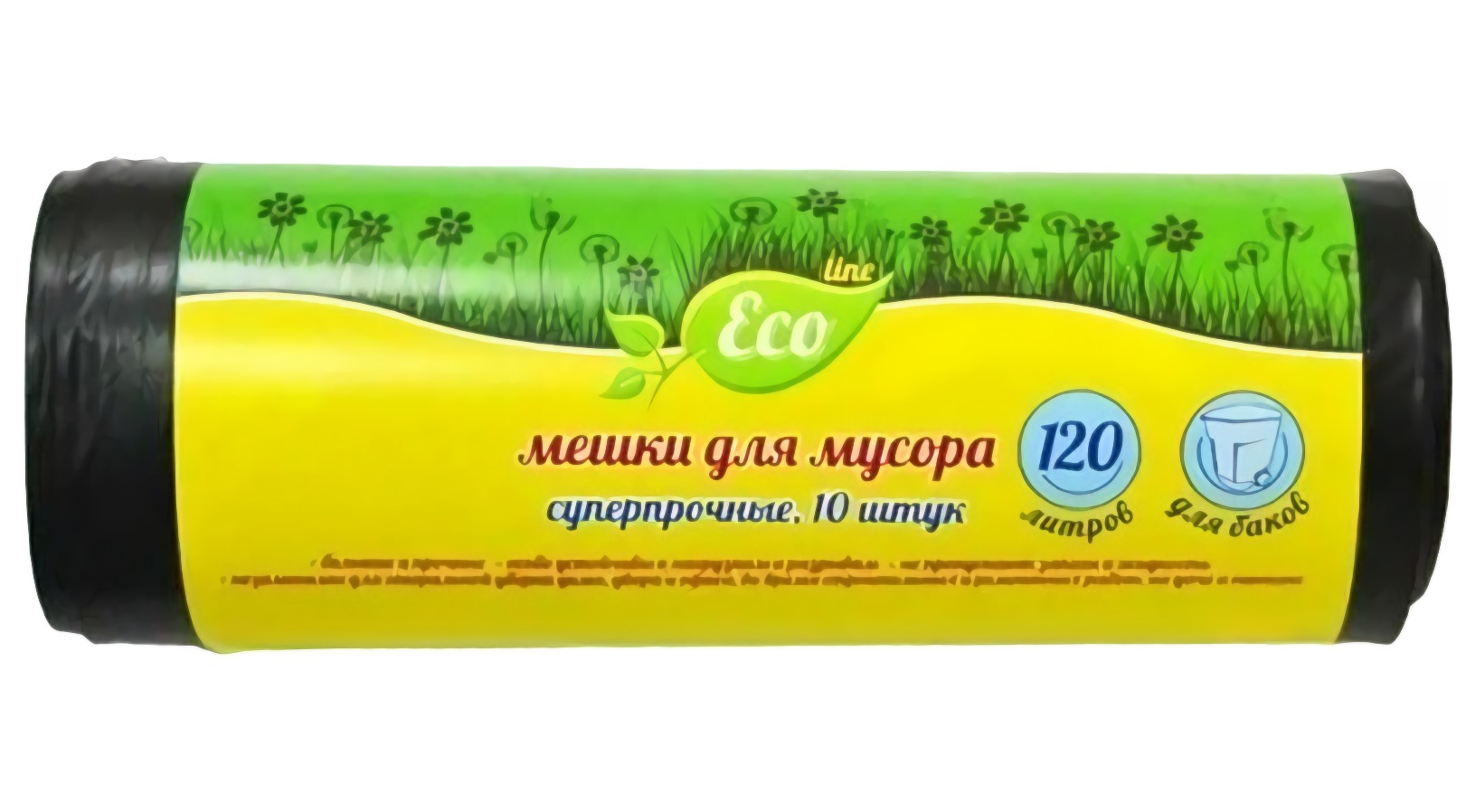 Triada Оптимум/Eco Line мешки для мусора суперпрочные (120л)10шт ПВД рулон