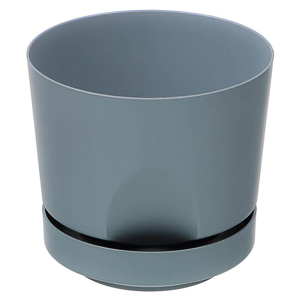 Кашпо Тренд 0,8л, d12см, h11см серый жемчуг пластик