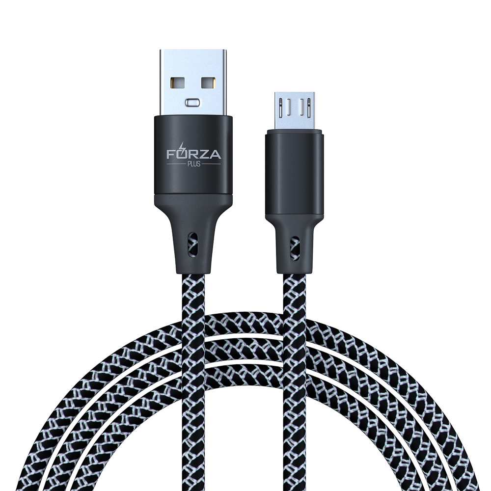 FORZA Кабель для зарядки Футбол Micro USB, 1м, 2А, 2 цвета, пакет