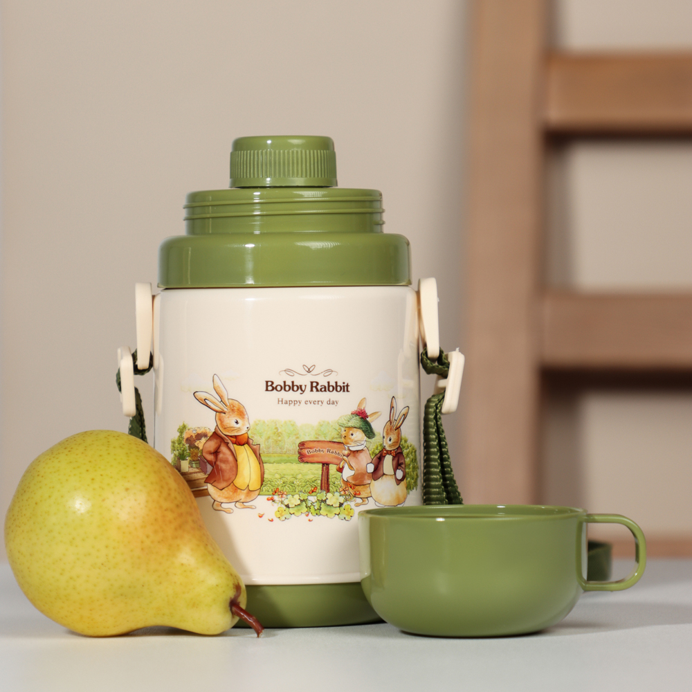 Термос"Зайчата" с кружкой, 400мл