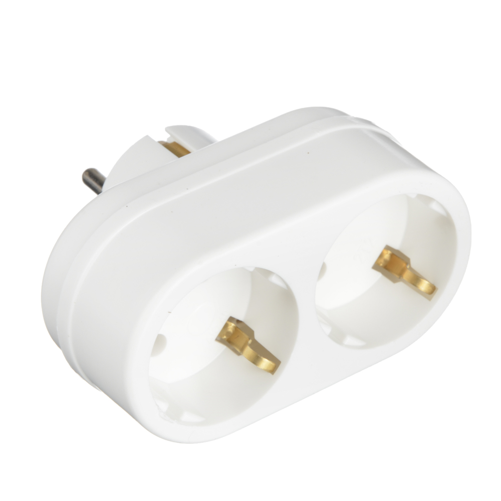 TOKER Разветвитель 2 гнезда с заземлением 250В