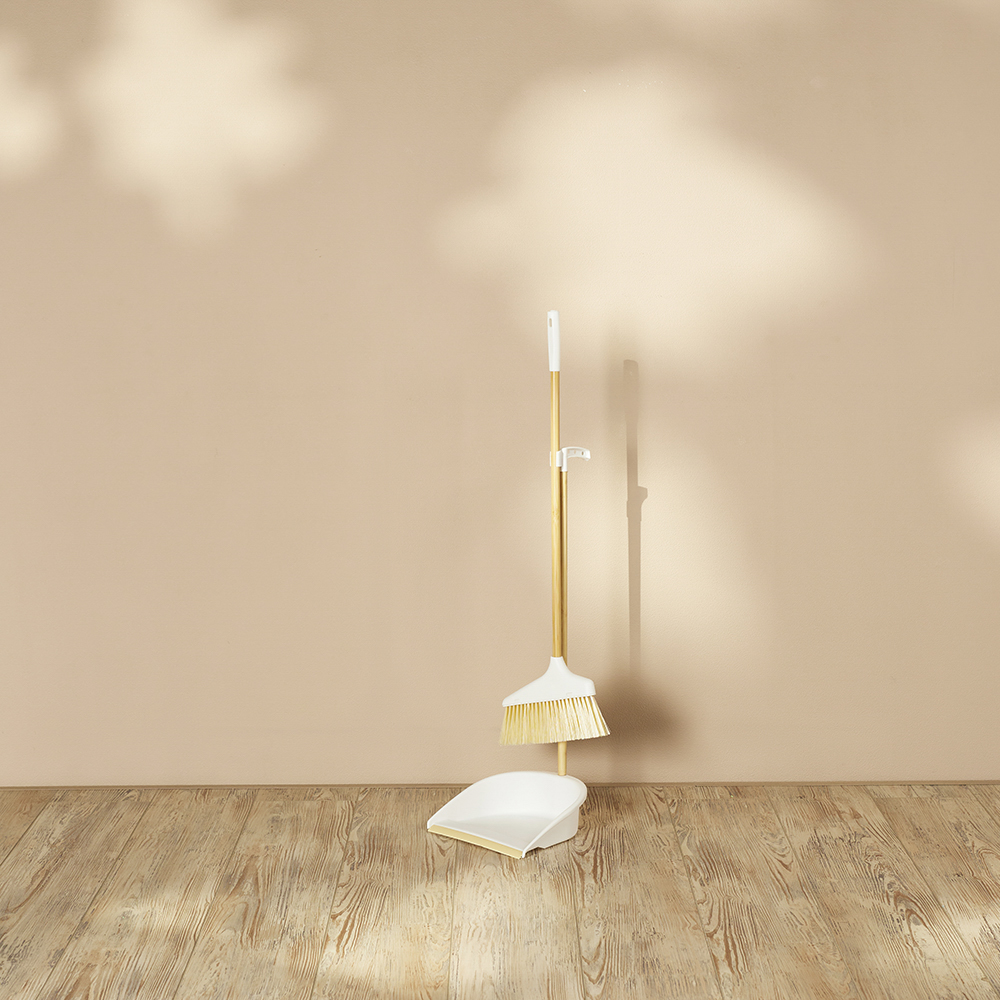 VETTA Набор для уборки: щётка + совок, пластик, молочный бамбук