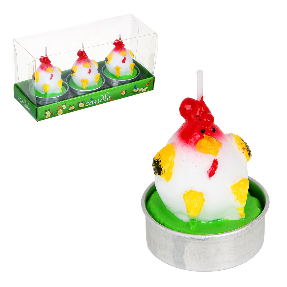 Набор свечей в виде курочек 3шт 527-003