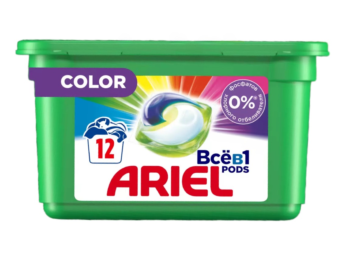 Ариель Автомат гель жидкий в растворимых капсулах Color 10х22.8г