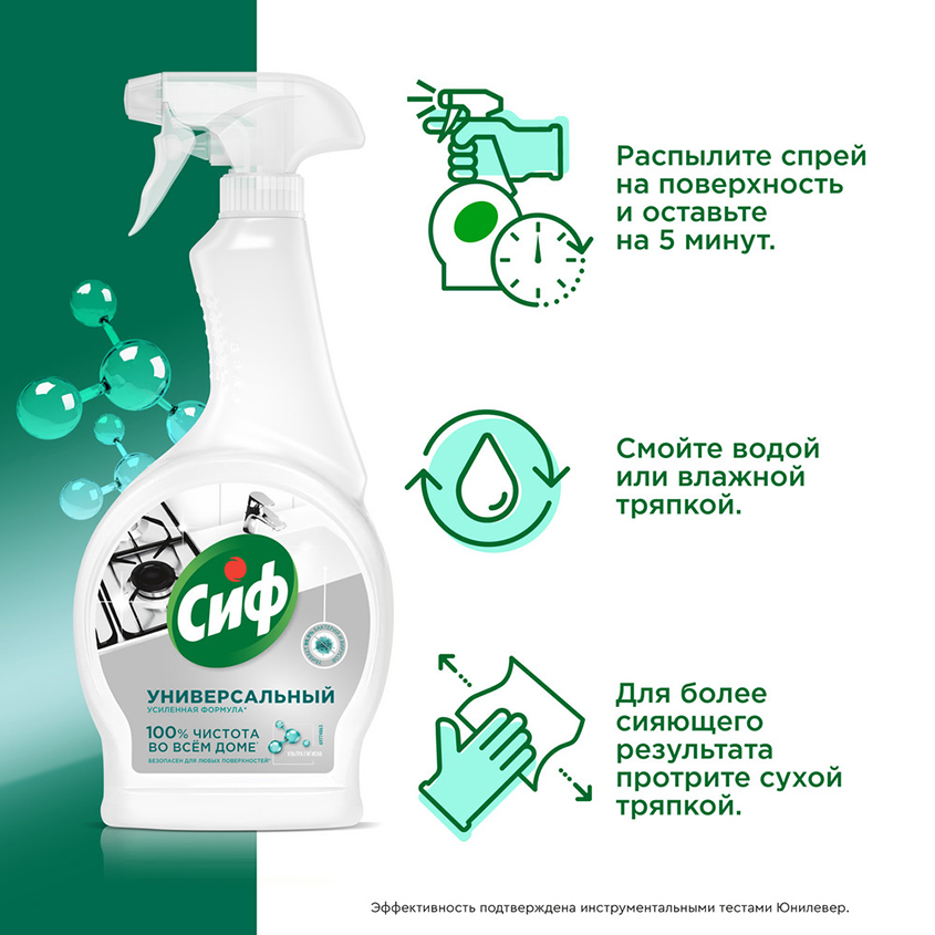Сиф спрей универсальный чистящий антибактериальный  500мл