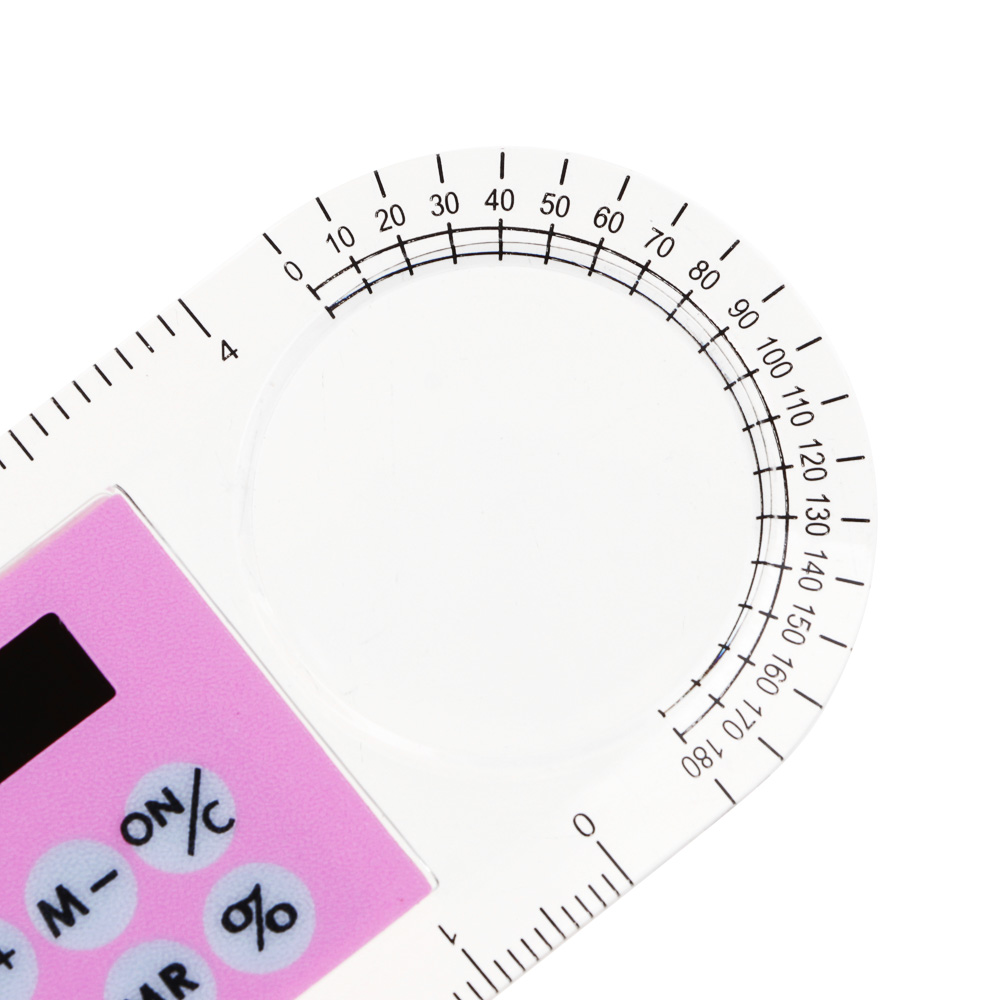 Калькулятор-линейка 8-разрядный с лупой и транспортиром