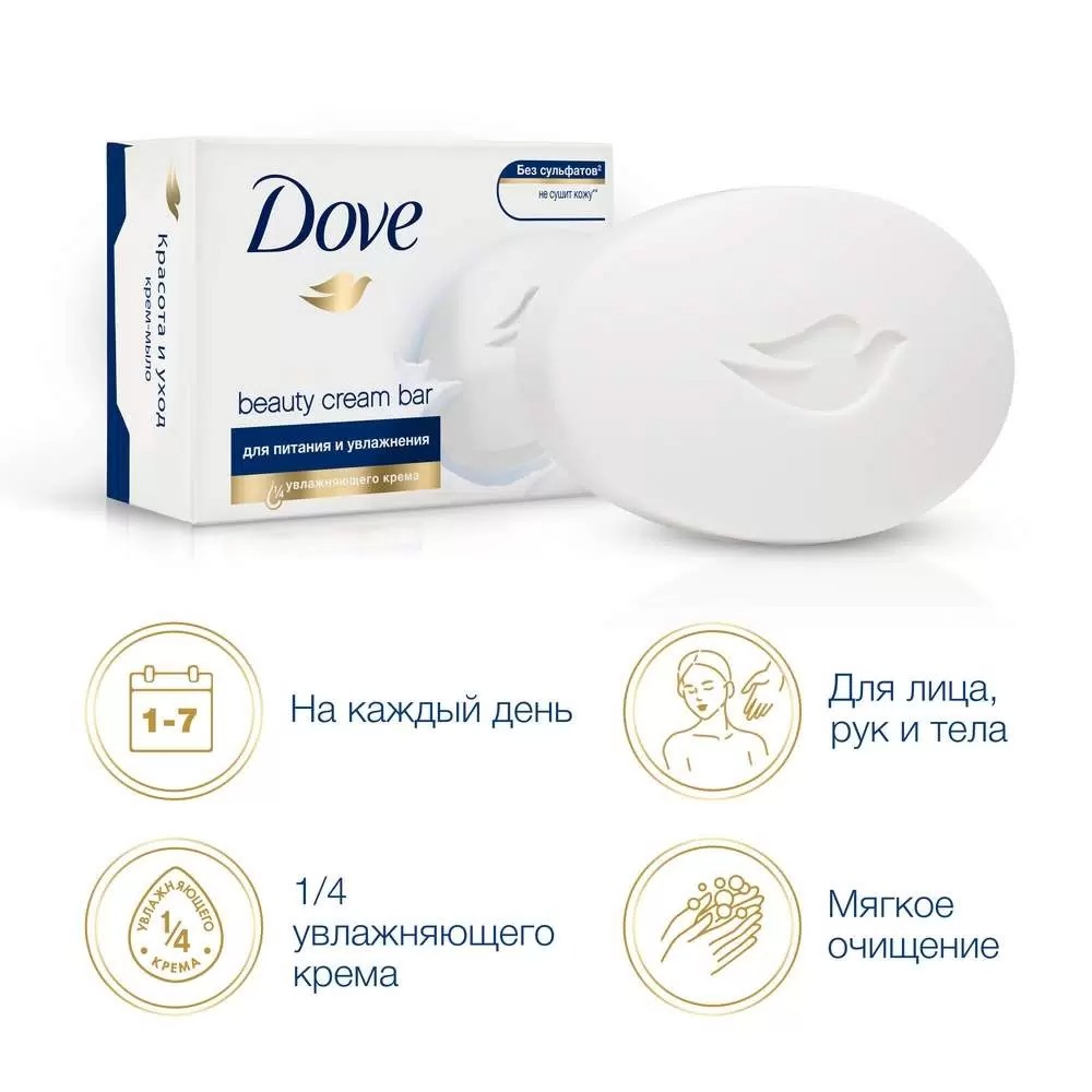 Dove крем-мыло Красота и уход 90г