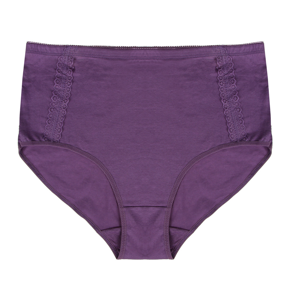 GALANTE Трусы женские макси с декором, высокая талия, 95%хлопок, 5%спандекс, р-ры 48-56, 2 цвета