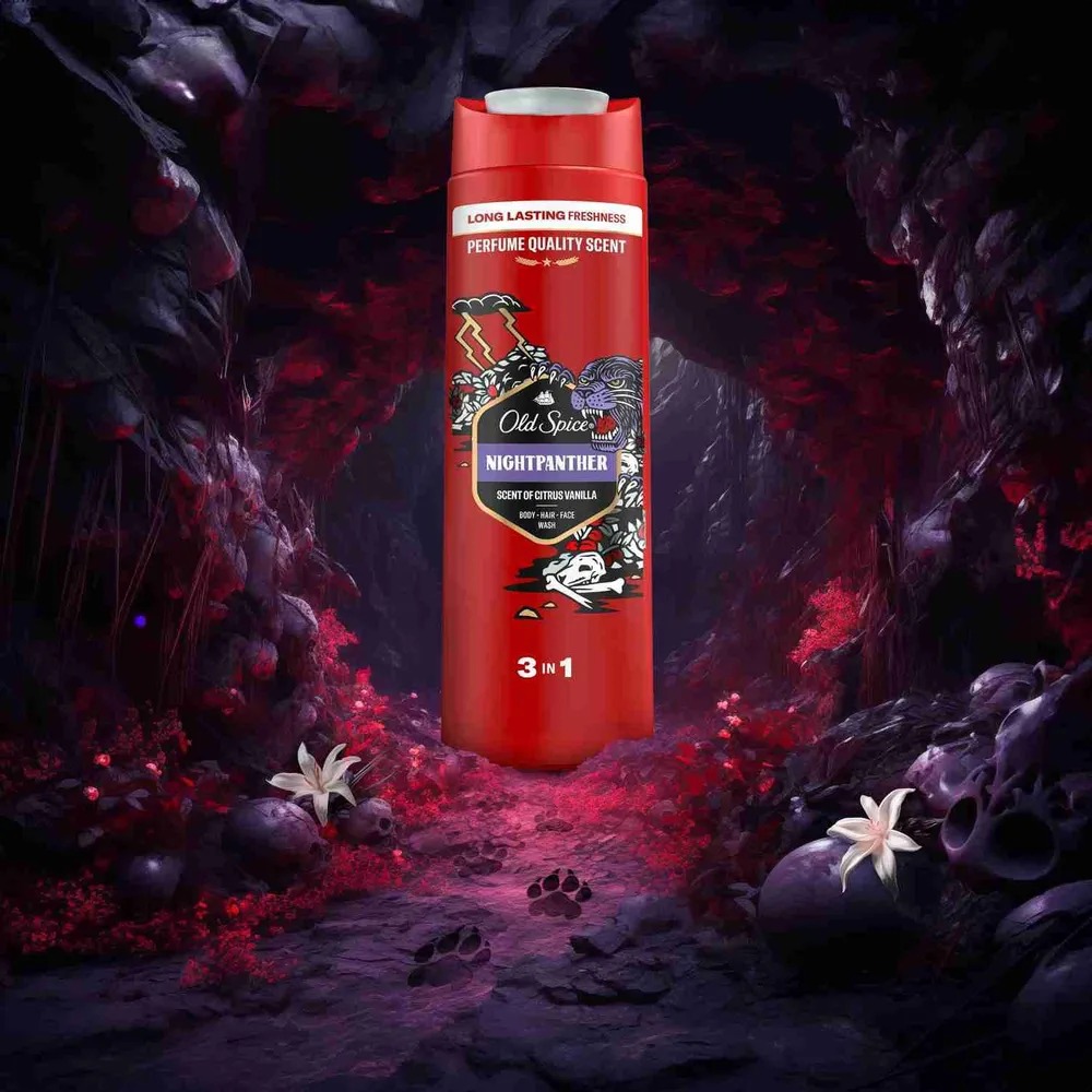 Олд Спайс гель для душа + Шампунь 2 в 1 Nightpanther 400мл