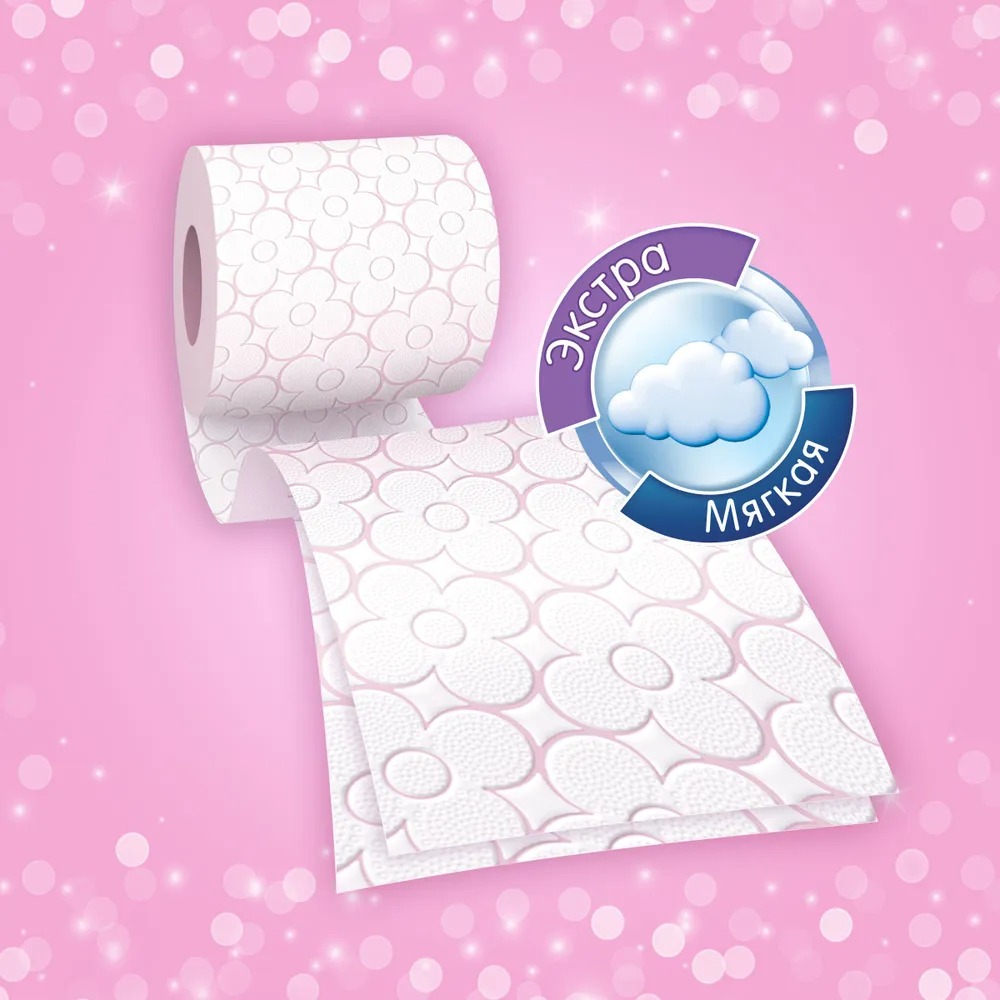 Туалетная бумага "Familia Plus" Весенний цвет двухслойная 8 шт