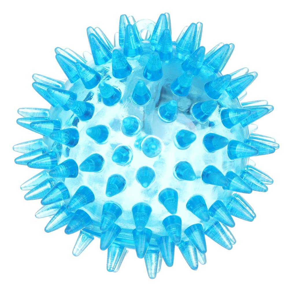 ИГРОЛЕНД Мяч световой "Попрыгунчик-Шипы" прозрачный, 3хLR41, резина, d6,5см, 6 цветов