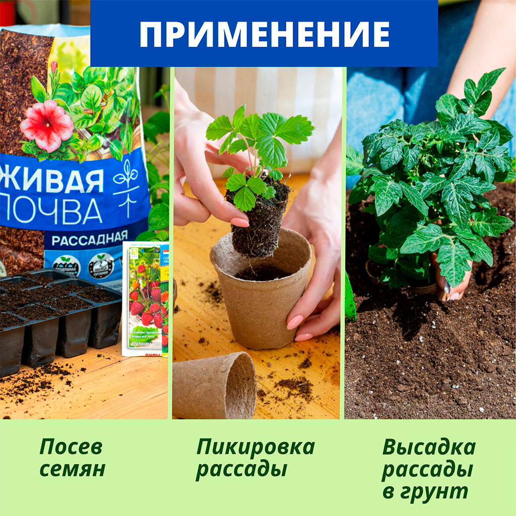 Биомастер Живая почва для рассады 10 л