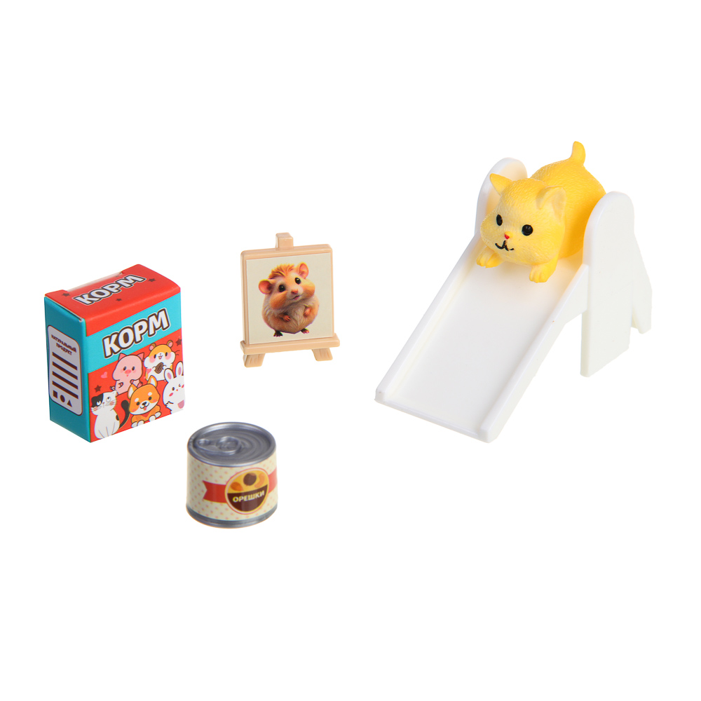 ИГРОЛЕНД Хомяк с аксессуарами, 12,5*4*16,6см, РР, ABS, 4 дизайна