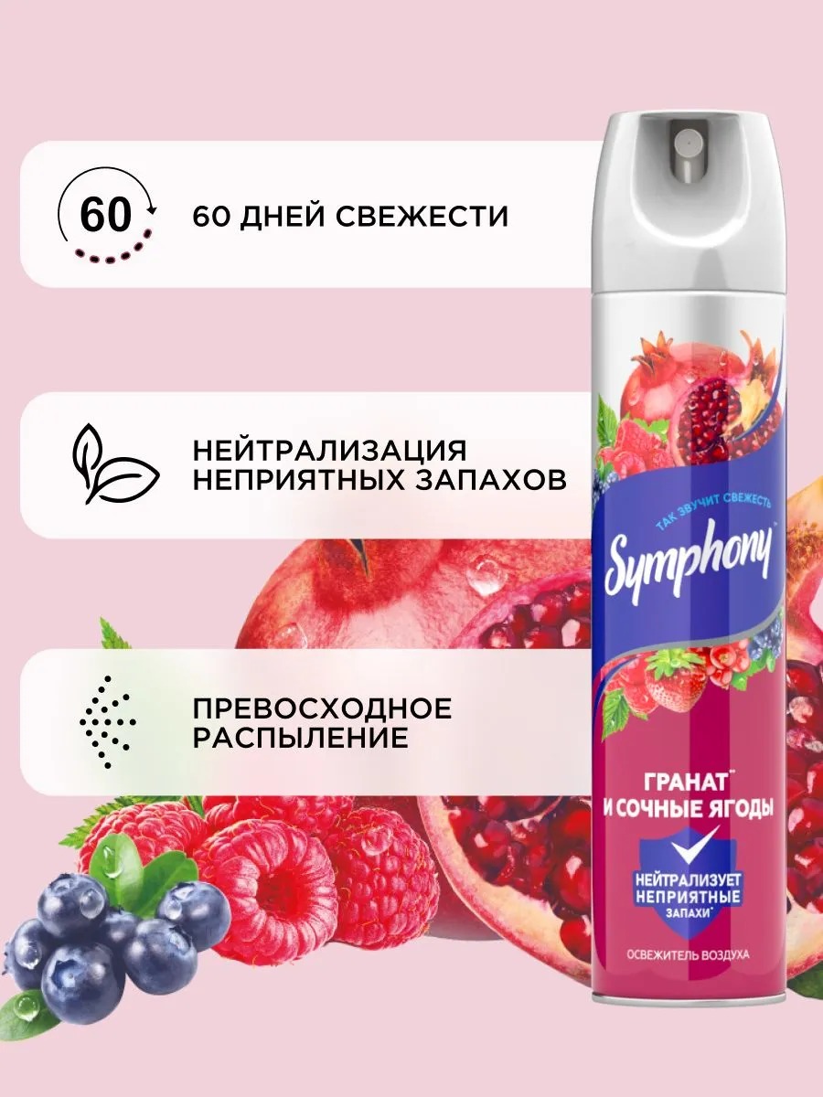 Symphony освежитель 300 мл NEW (Сочные ягоды)