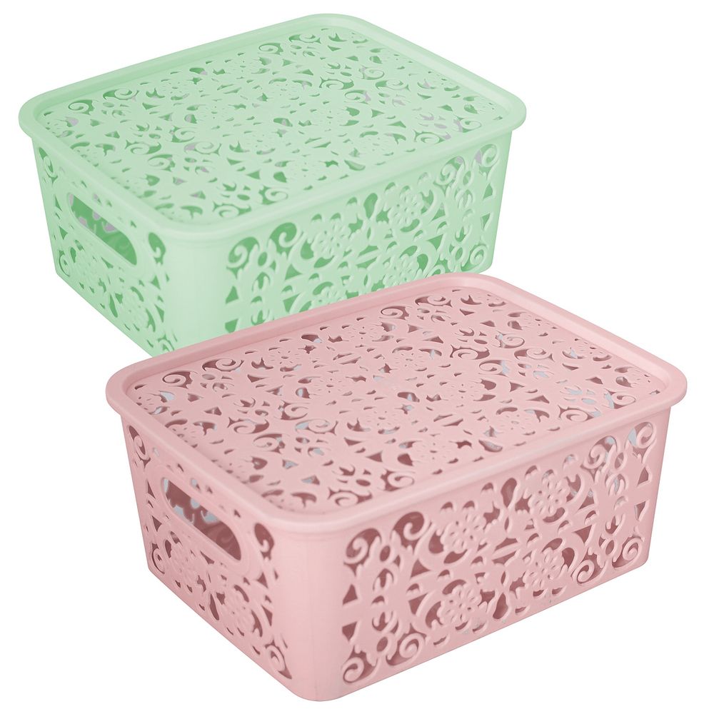 Корзина для хранения "Кроше" с крышкой 25х20х10см VL56-40