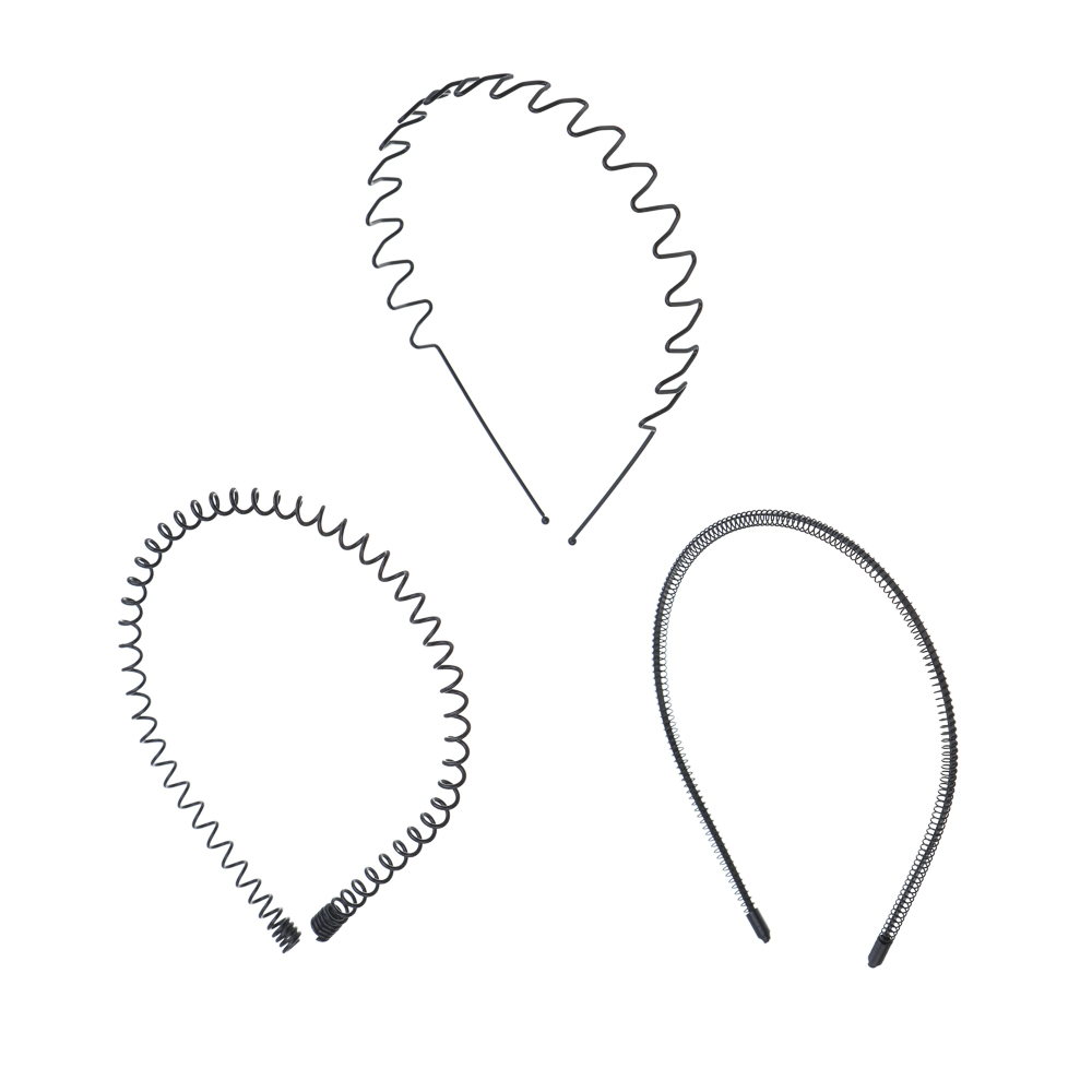 Ободок для волос ЮНИLOOK, 0,5-1,7см, металл, 3 дизайна, ACS-103