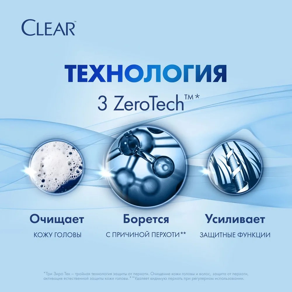 Clear шампунь 2в1 Основной уход 380мл