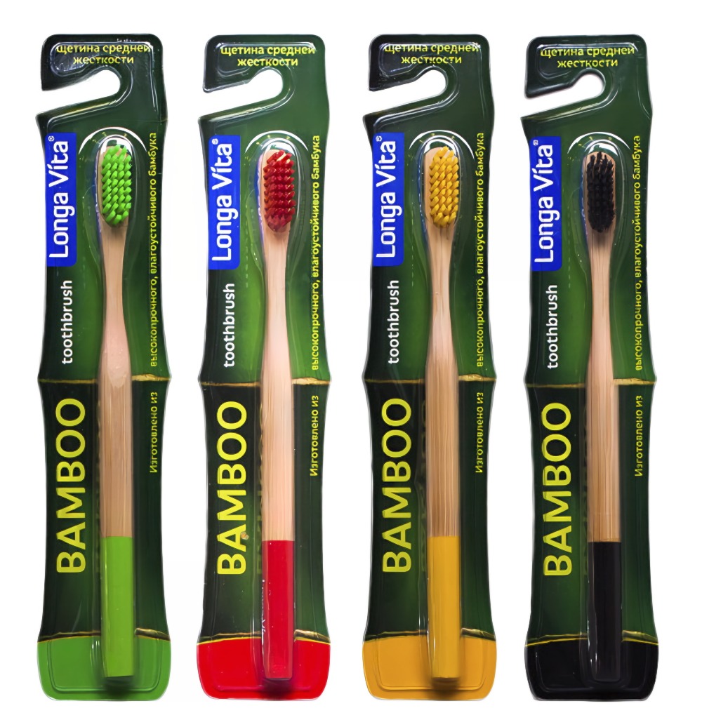 Лонга Вита з/щетка бамбуковая для взрослых medium ВТ-2