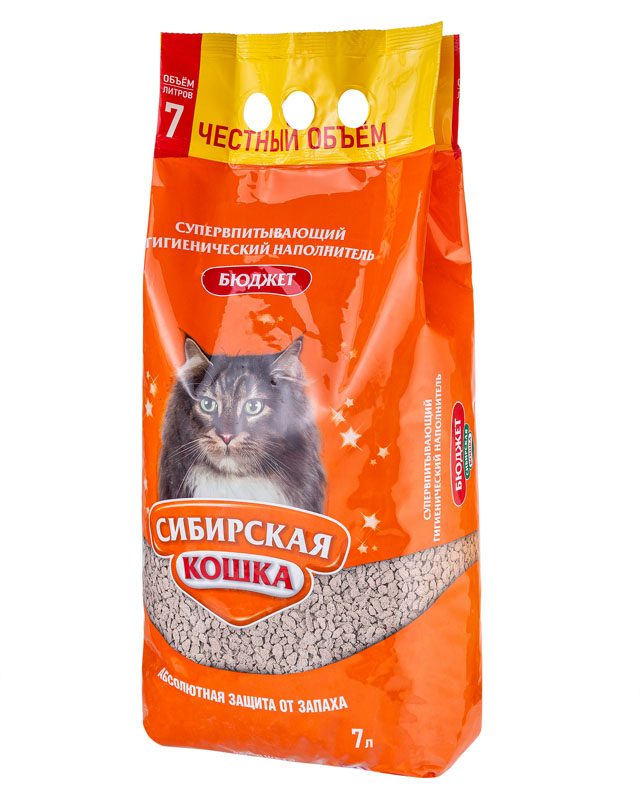 Сибирская кошка Наполнитель Бюджет 7л