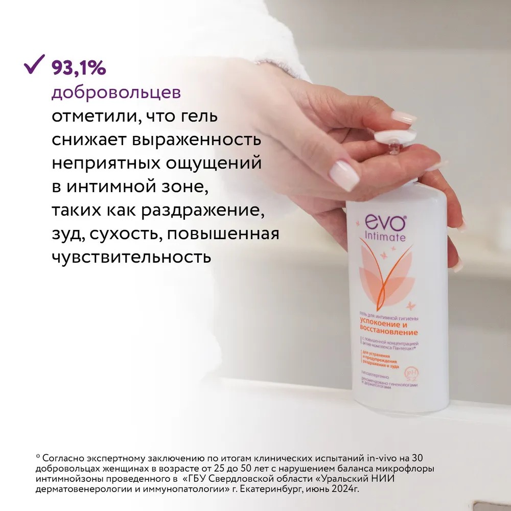 Гель для интимной гигиены Evo Успокоение и восстановление 250мл Гель для интимной гигиены Evo Успокоение и восстановление 250мл
