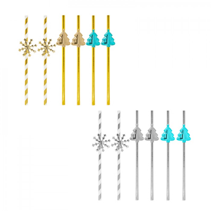 СНОУ БУМ Трубочки с декором 19,5см 6шт